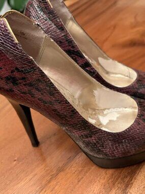 Lulu Townsend Purple and Black Python Stilettos